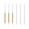 12 bougies bicolores dorées hautes 13 cm