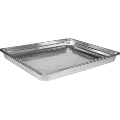 Bac gastronorme perforé inox - sans anse - GN 2/1 profondeur 5,5 cm