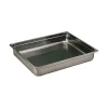 Bac gastronorme plein inox - sans anse - GN 2/1 profondeur 10 cm