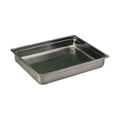 Bac gastronorme plein inox - sans anse - GN 2/1 profondeur 10 cm
