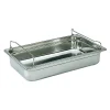 Bac gastronorme plein inox - avec anses panier - GN 1/1 profondeur 15 cm