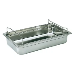 Bac gastronorme plein inox - avec anses panier - GN 1/1 profondeur 15 cm