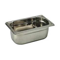 Bac gastronorme plein inox - sans anse - GN 1/4 profondeur 20 cm
