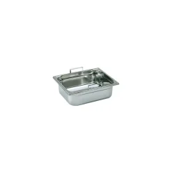 Bac gastronorme plein inox - avec anses escamotables - GN 1/2 profondeur 10 cm