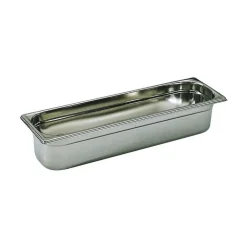 Bac gastronorme plein inox - sans anse - GN 2/4 profondeur 4 cm