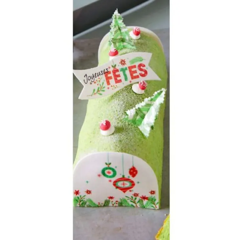 Banderoles blanches Joyeuses Fêtes azyme (x24)