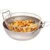 Bassine à friture en tôle d'acier noire avec panier 32 cm