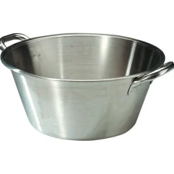 Bassine landaise inox à anses 47 cm