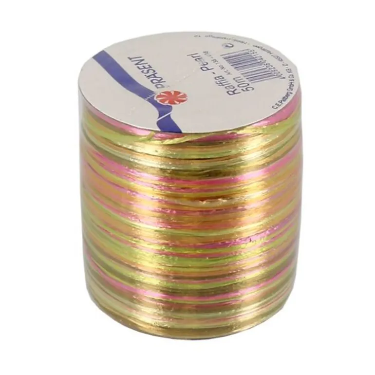 Bolduc Raphia Pearl anis / fuchsia / or 50 m