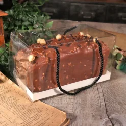Boîte à gâteau transparente à poignées 20x11x11 cm