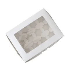 Boîte cupcakes blanche rectangulaire 24 x 16 x 7,5 cm