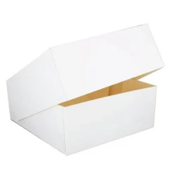 Boîte pâtissière blanche carrée 18 x 18 x 10 cm