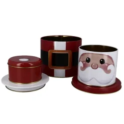 Boîtes à biscuits de Noël Set de 3 à empiler Père Noël