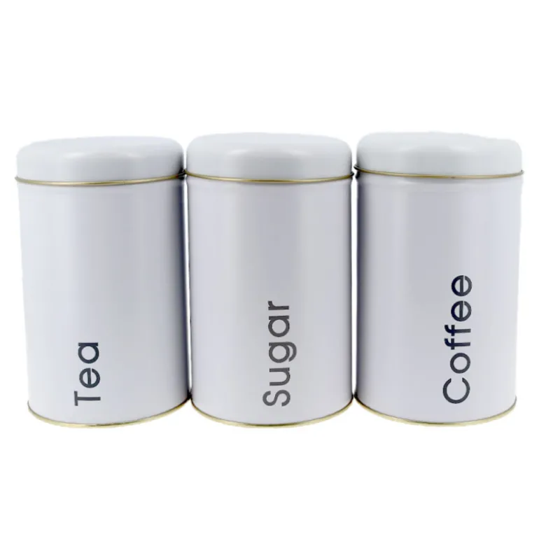 Boîtes métalliques blanches - Lot de 3