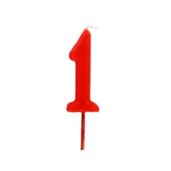 Bougie anniversaire chiffre 1 rouge