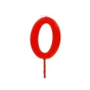 Bougie anniversaire chiffre 0 rouge