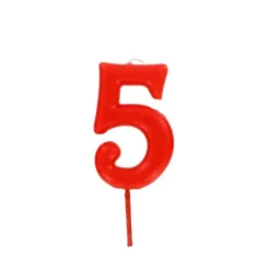 Bougie anniversaire chiffre 5 Rouge