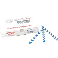 Bougie torsadée bleues (x48)