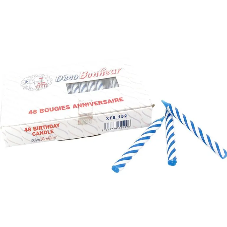 Bougie torsadée bleues (x48)