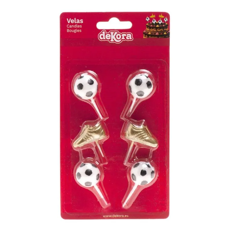 Bougies chaussures + ballons de football (x 6)
