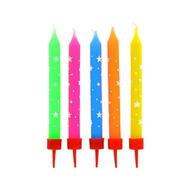 Bougies multicolores étoiles (x 10)