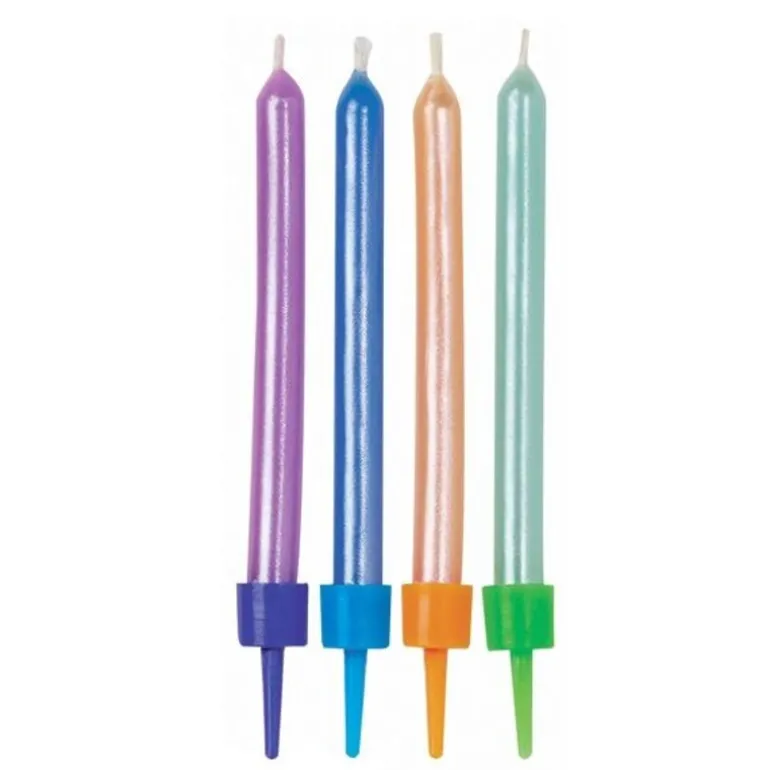 Bougies nacrées pastelles Wilton (x 10)