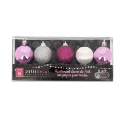 Boules de Noël sur pique assorties (x5)