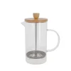 Cafetière à piston en verre couvercle bambou  - 600 ml