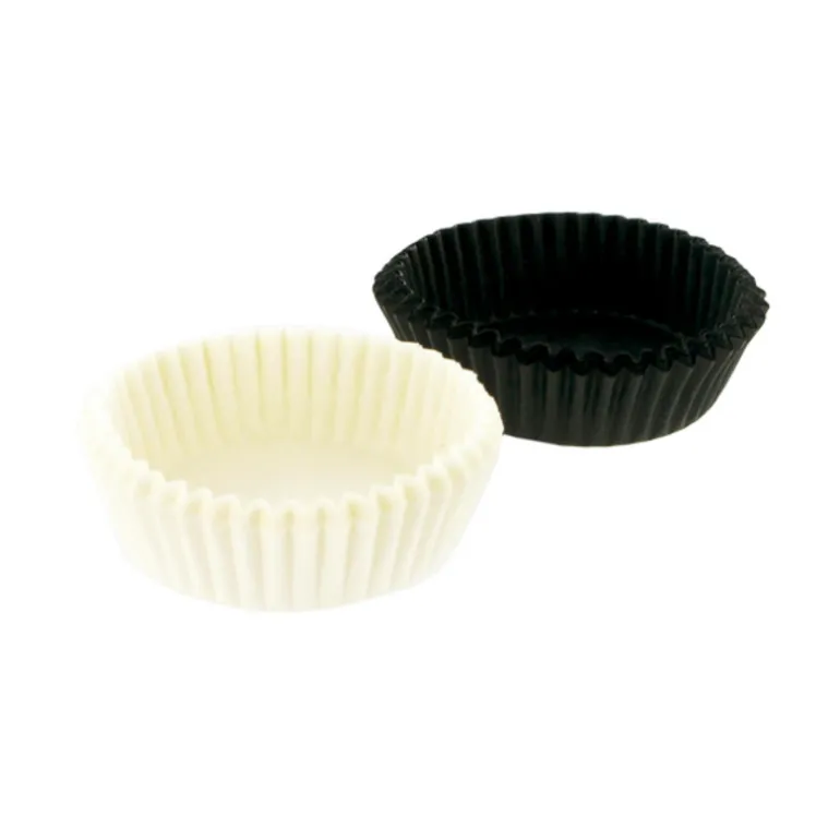 Caissettes de cuisson noires et blanches (x80)