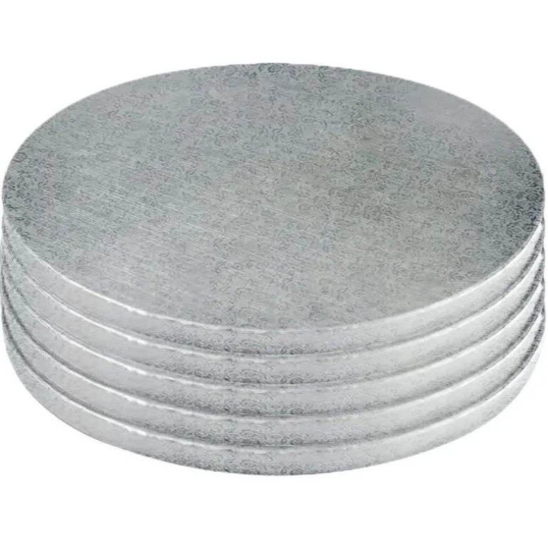 Cake Drums Ronds Argent Ø 25 cm (x5)