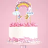 Cake topper assortis "Joyeux anniversaire" thème Licorne
