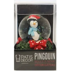 Cake Topper Boule à neige Pingouin