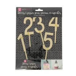 Cake Topper Chiffres Dorés