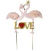 Cake topper flamants roses Love