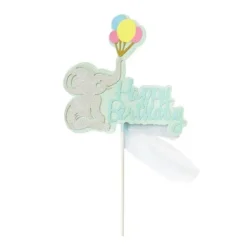 Cake topper éléphant anniversaire