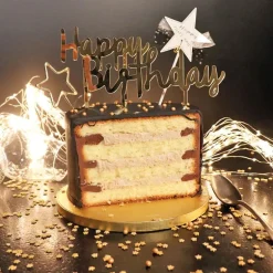 Cake Topper étoile Happy Birthday