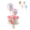Cake toppers ballons confettis 10 cm (x20)