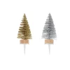 Cake toppers sapins dorés et argentés