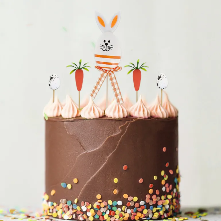 Cakes toppers lapin de Pâques (x5)