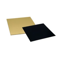 Cartons carrés or/noir 22 x 22 cm PATISDECOR (x5)