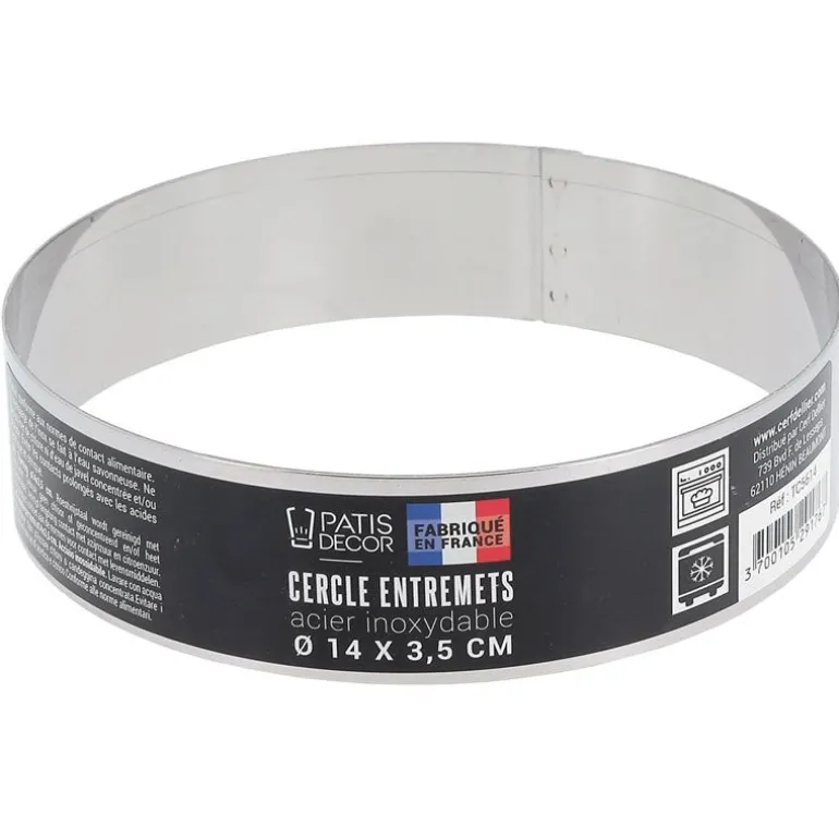 Cercle à entremets inox H 3,5 cm Ø 14 cm