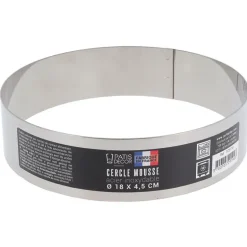 Cercle à mousse inox H 4,5 cm Ø 18 cm