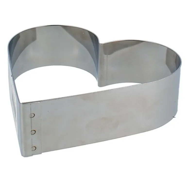 Cercle à pâtisserie cœur inox 16 cm H 4,5 cm