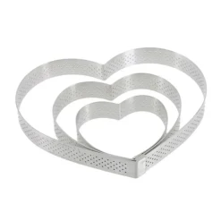 Cercle à tarte cœur perforé inox H 2 cm De Buyer
