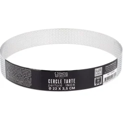 Cercle à tarte perforé inox H 3,5 cm Ø 22 cm