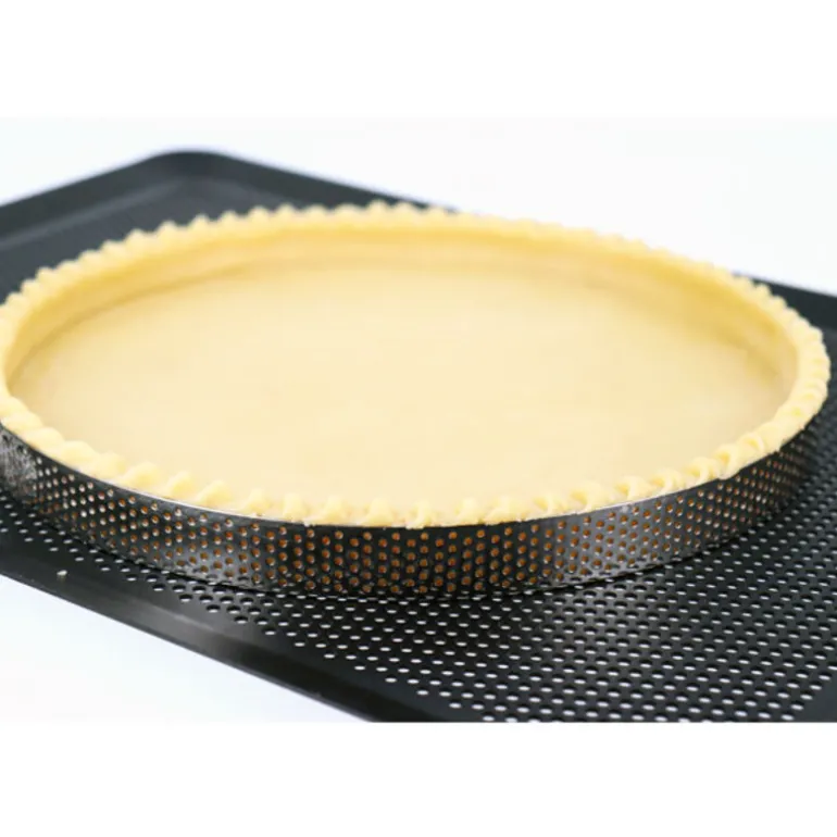 Cercle à tarte perforé inox H 3,5 cm Ø 24 cm