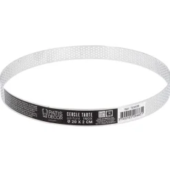 Cercle à tarte perforé inox H 2 cm Ø 20 cm