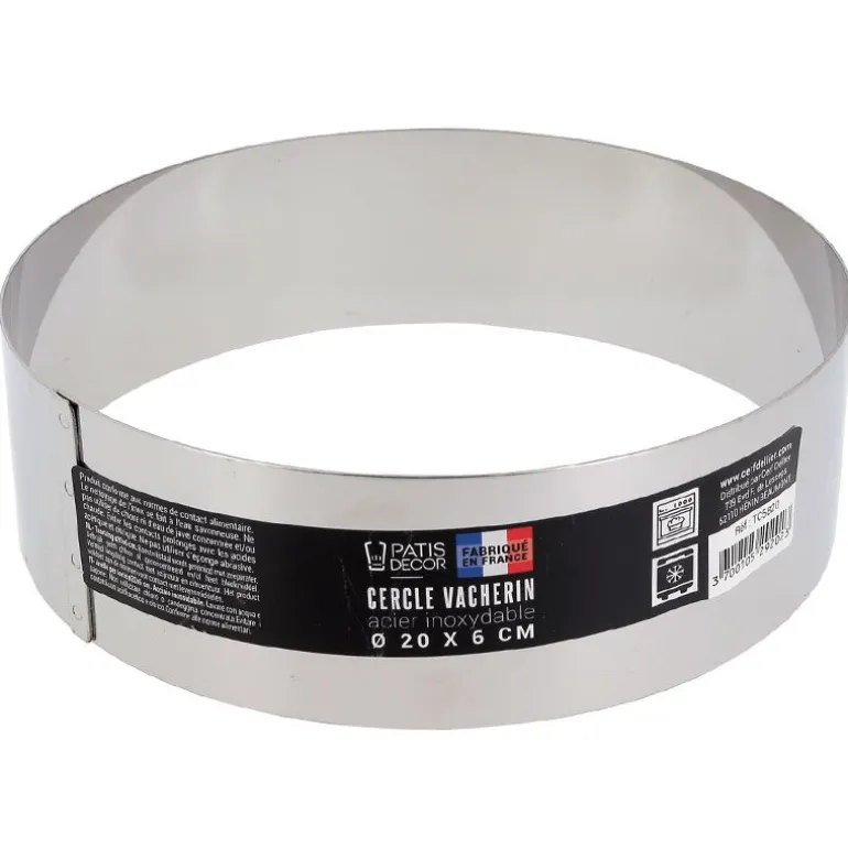 Cercle à vacherin inox H 6 cm Ø 20 cm