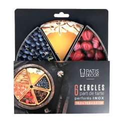 Cercles part de tarte perforés inox (x6)