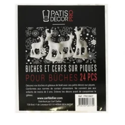 Cerf et biche blancs sur pique (x24)